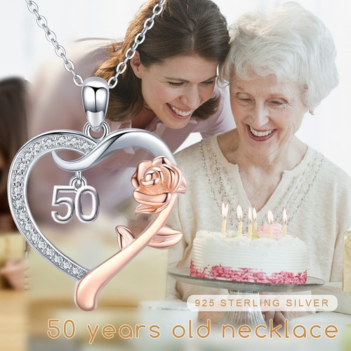 50th Birthday Gifts for Women/ 50 Years Old Birthday Gifts for Women 925 Ster... - Picture 7 of 7