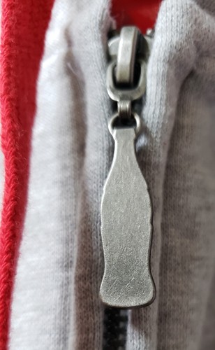 Coca-Cola - Heather Gray Full Zip / Pocketed Coca-Cola Hooded Sweatshirt - New - Picture 4 of 7