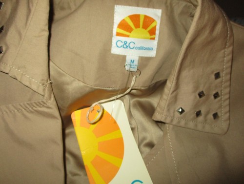 C&C CALIFORNIA Tan Doube Breasted Overcoat Women's Size M NWT - Picture 6 of 6