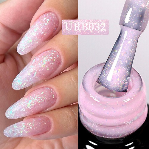 UR SUGAR Rubber Base Gel 7ml Gold Glitter Camouflage UV LED Lamp Nail Gel Polish - Picture 50 of 55
