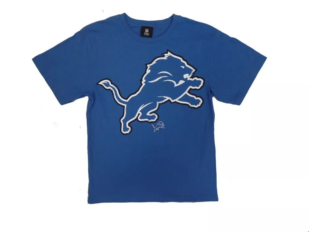 Detroit Lions Youth Blue Primary Logo T Shirt XL18 20 eBay