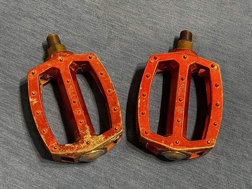 TTK RED ALLOY 1/2 PEDALS RED OLD SCHOOL BMX GT KKT