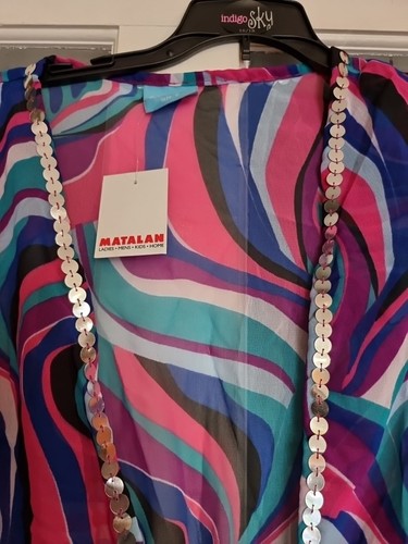 Ladies BNWT Multi Coloured Beach Cover With Sparkly Sequins Size 8 - Picture 2 of 5