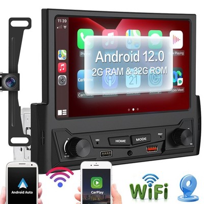 7'' Android 12 Apple CarPlay Auto Car Stereo FM Radio Single 1 Din GPS Navi WiFi