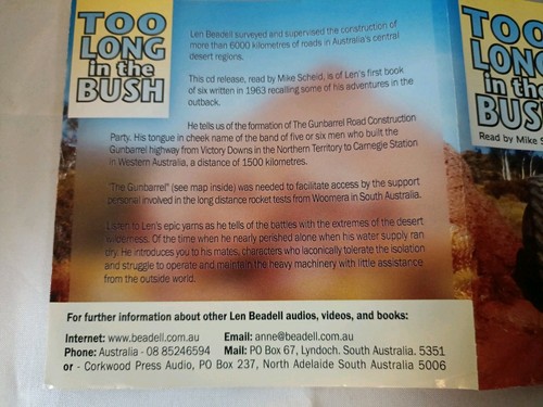 Too Long in the Bush Len Beadell Audiobook Read by Mike Scheid Rare 2003 EXC - Picture 8 of 16
