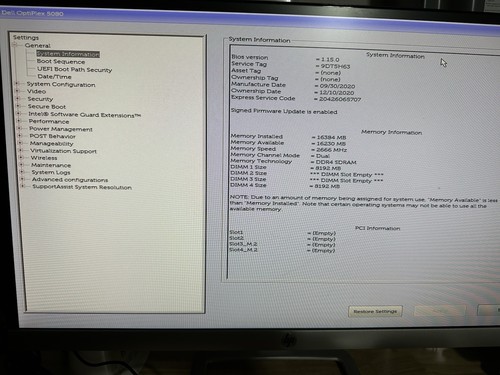 Dell OptiPlex 5080 SFF i5-10500@3.10GHz 16GB RAM No SSD - Photo 8/9