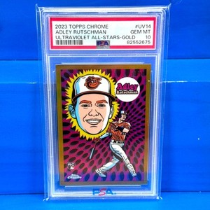 ADLEY RUTSCHMAN 2023 Topps Chrome Ultraviolet All-Stars GOLD /50 PSA 10 Rookie