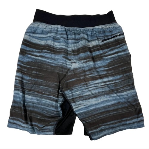 Lululemon Athletic THE Shorts Surge nero blu a righe uomo taglia M 9,5" cuciture interne - Foto 2 di 13
