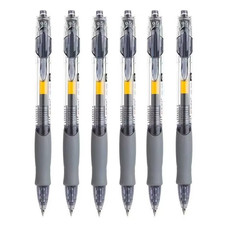 6 Retractable Gel Pens Set Black Red Blue Ink Office School Writing Pens