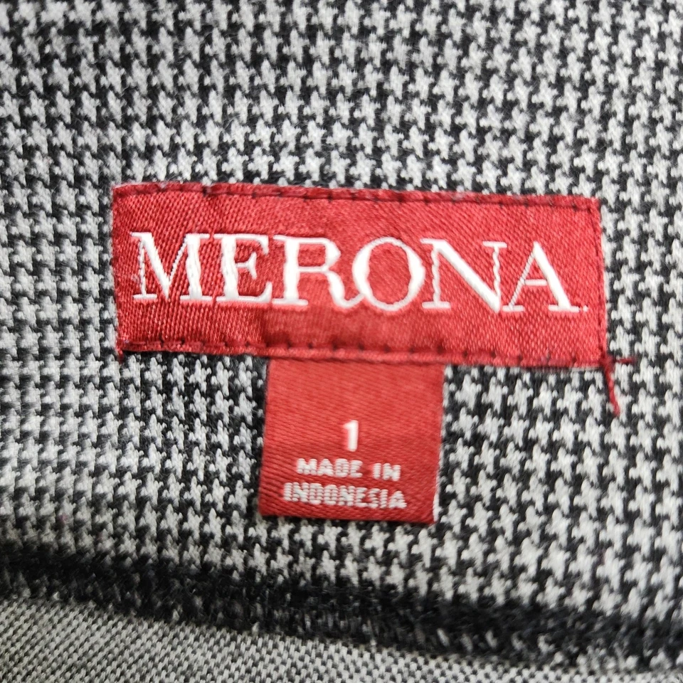 Falda Merona Mujer 1 Negro Blanco Pata de Gallo Lápiz Mini Espalda Cremallera Elástica  Foto 3 de 4