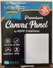 Canvas Panels 8"x10" 12 Pack Art Boards Cotton Primed Keff Premium Art Supplies