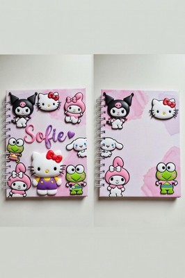 Personalisiertes A5 Spiral Notizbuch - Individuelles Hello Kitty mit Namen