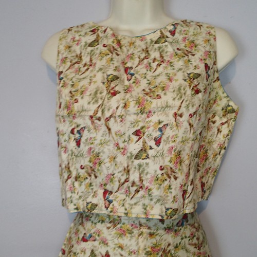 Ensemble court femme taille haute vintage années 60 haut court chemisier chemise floral xs/s - Photo 2/24