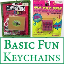 BASIC FUN Keychain - Pocket Tic Tac Toe - New Old Stock - 1998 - B.F.I.