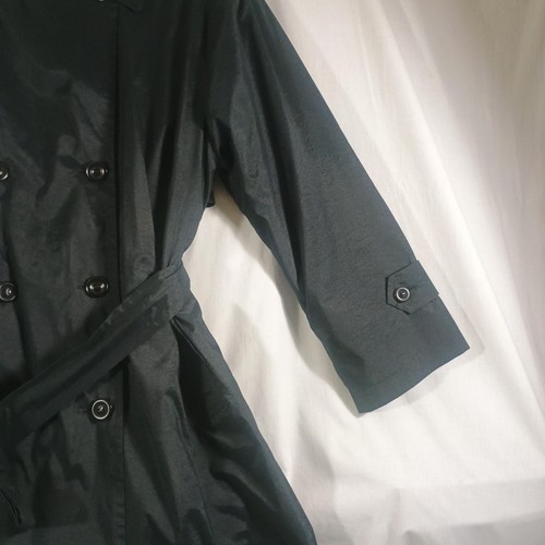 London Fog Coat Womens 8 Black Trench Belted Double Breasted Removable Liner - Picture 3 of 16