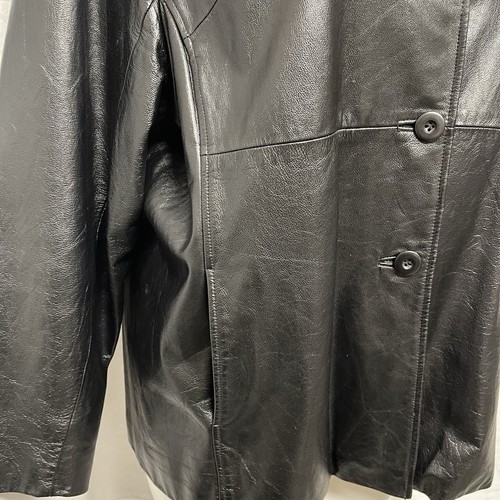 Vintage Wilsons Leather Jacket Women's Soft Blazer Lined Button Up Black 2X - Picture 6 of 14