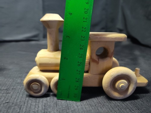 Hand Crafted Wooden Train & Fire Truck ~ 3 Piece Set ~Handmade Maker Signed 1973 - Picture 19 of 23