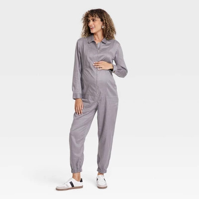 Woven Long Sleeve Maternity Jumpsuit - Isabel Maternity by Ingrid & Isabel