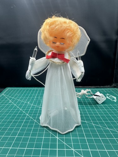 Vintage Christmas Angel Tree Topper 10 Lights Works. G - Picture 2 of 6