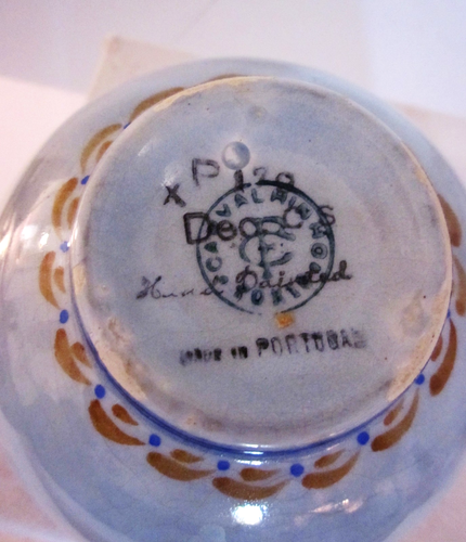 Small Vintage Carvalhinho Porto MCM Hand Painted Portugal Bowl 4 1/2" Diameter - Picture 2 of 8