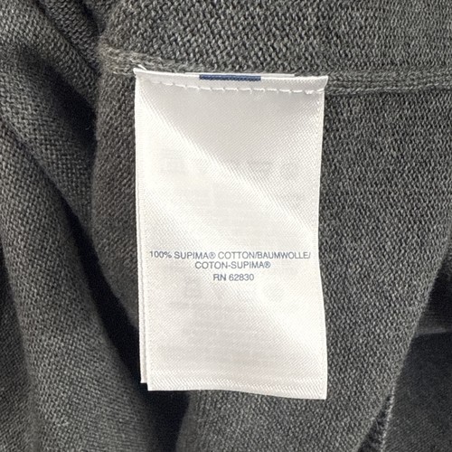 Maglione Lands' End uomo taglia 50-52 XXL alto 1/4 zip cotone grigio scuro nuovo con etichetta - Foto 11 di 13