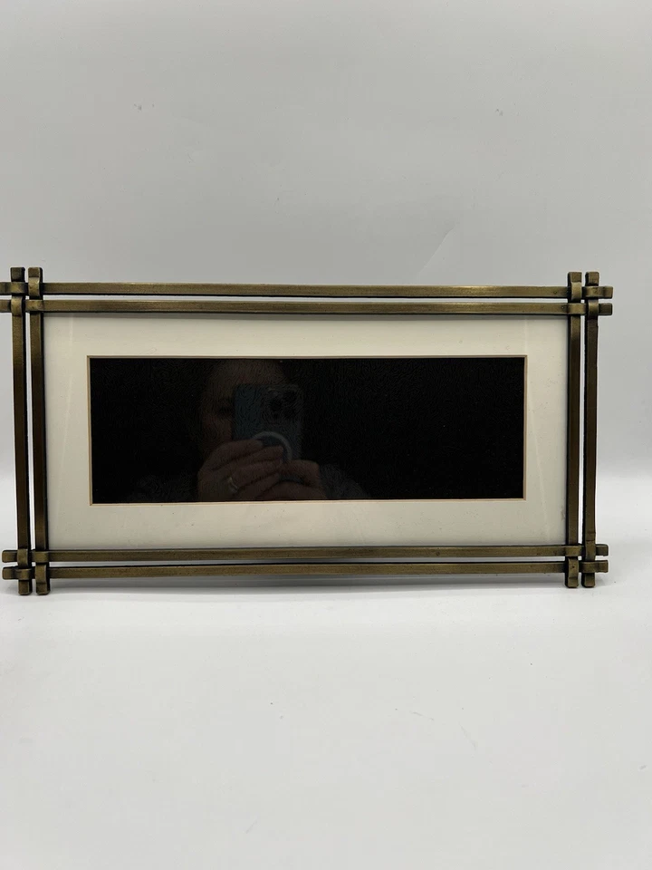 Marco de fotos vintage Fetco de 5”x11,5” marco horizontal de latón en general Foto 4 de 4