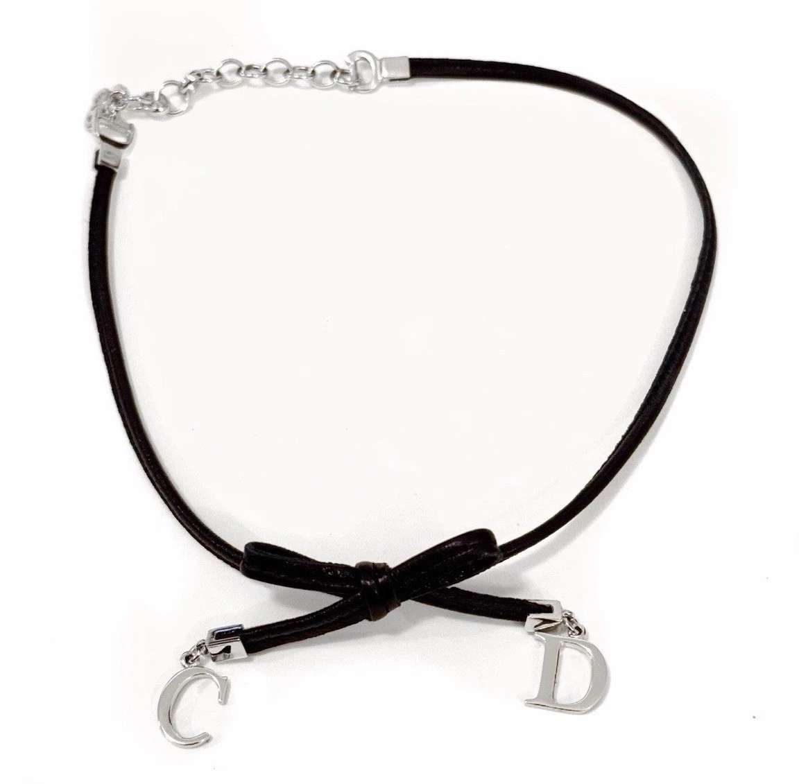 Collana girocollo vintage Christian Dior con fiocco nero