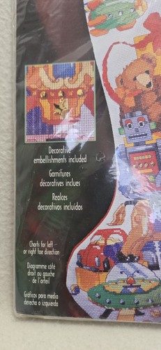 Neu Vintage Bucilla Weihnachten Spielzeug gezählt Kreuzstich Strumpf Kit 84639. 2001 - Bild 2 von 11