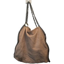 Borsa Stella McCartney finta pelle scamosciata bordo catena Falabella blush beige