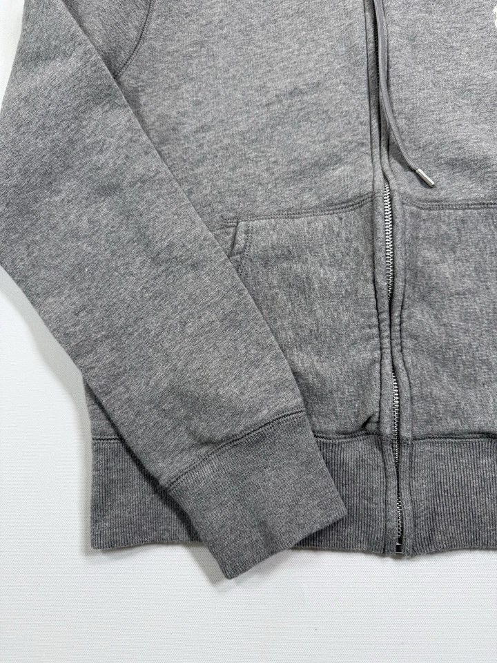 Polo Ralph Lauren Hoodie Boys Medium Gray White Full Zip Sweatshirt Pony Logo - Image 3 of 4