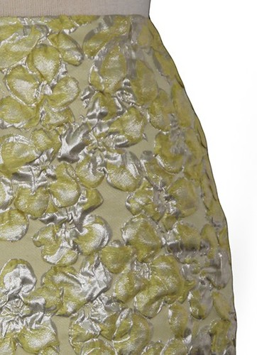 St John Knits 3D Floral Jacquard Pencil Skirt Yellow Silver Sz 2 NWOT - Picture 4 of 4