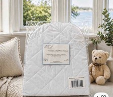 Utility by Tadpoles Moses Basket Fitted Cover 30  x 12  White NEW