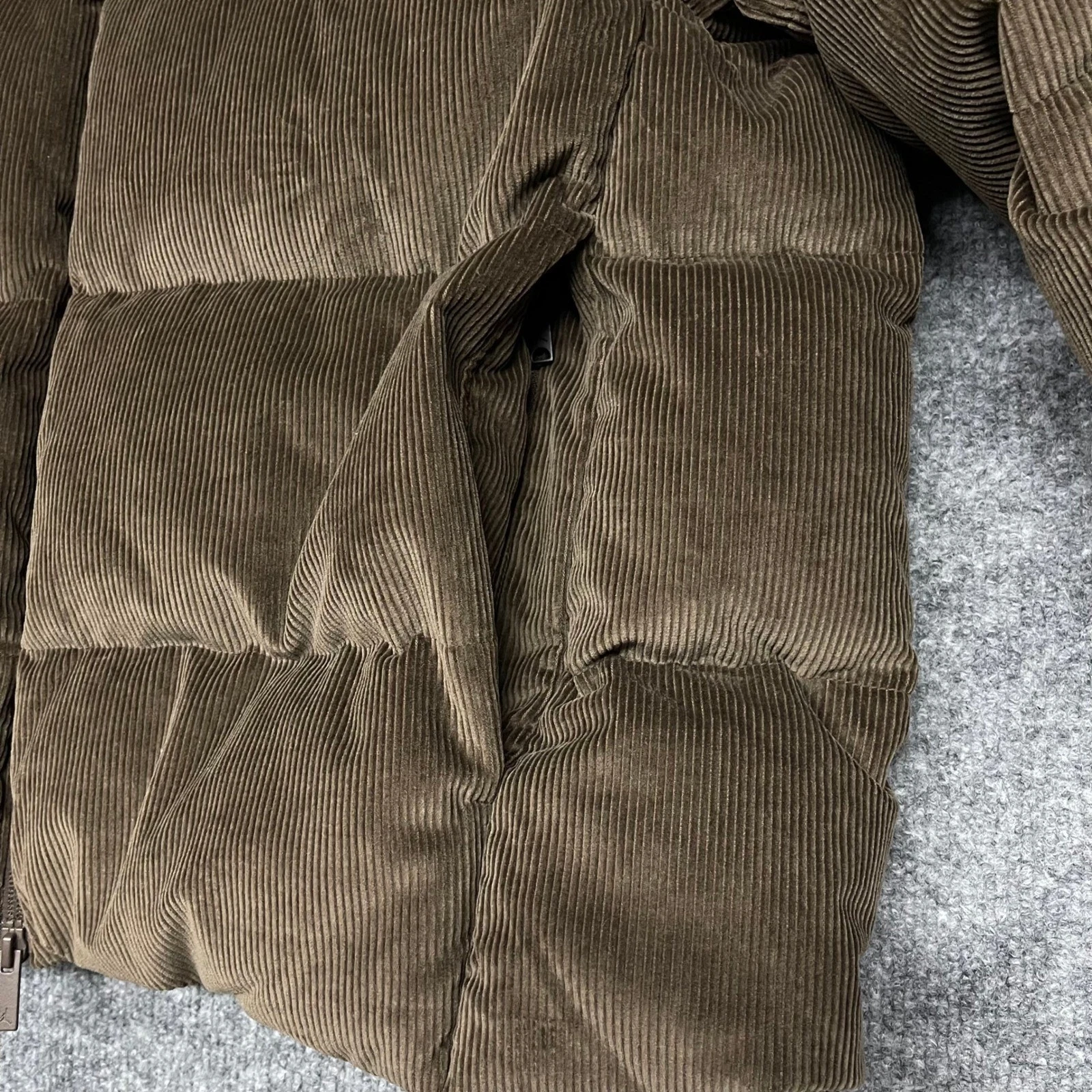 Jordan Flight Puffer Jacket Mens XL Baroque Brown Corduroy Duck Down Loose Fit image 9