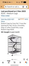 Large Rodent Cage 11mm Bar Spacing for Rat, Ferret, Chinchilla, other Small Pets