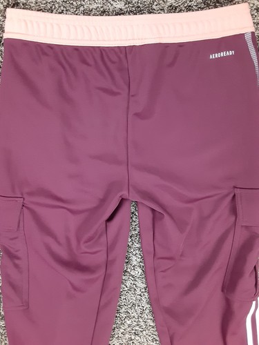Womens Small Adidas Burgundy Aeroready Tiro Cargo Pants Tapered - Picture 6 of 11