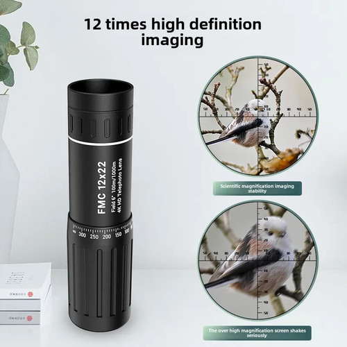 12x22 HD Monocular Telescope BAK4 FMC Lens for Camping Hunting Measure Distence - Picture 2 of 6