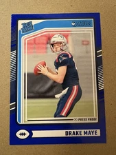 2024 Drake Maye Panini Donruss Rated Rookie  Blue Press Proof Card #379 Patriots