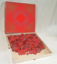 1969 Springbok Jigsaw Puzzle SPLENDOR OF RED by Anuszkiewicz 20 1/4" Squared