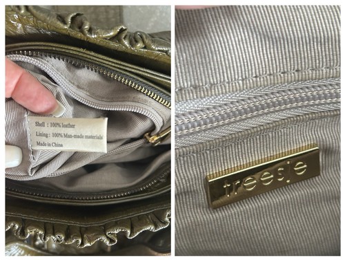 Treesje Schultertasche olivgrün Echtleder 90’s Y2K Goth Grunge Totes - Bild 12 von 14
