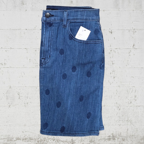 J Brand Dark Wash Polka Dot Low Rise Aerial Lyla NWT Mini Denim Skirt Size 27 - Picture 7 of 8