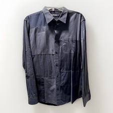 Desigual Spain Mens Regular Fit Blue Button Up Patchwork Long Sleeve Shirt