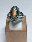 Vintage Sterling Silver Multicolor Abalone Ring 2.5g Sze 7