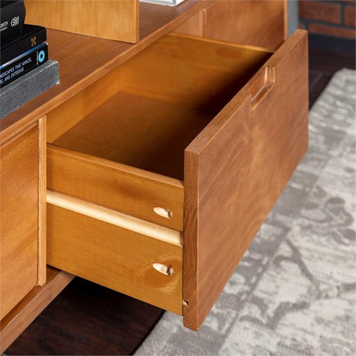 Allora Mid-Century 3-Drawer Wood TV Stand for TVs up to 58" in Caramel - Picture 4 of 11