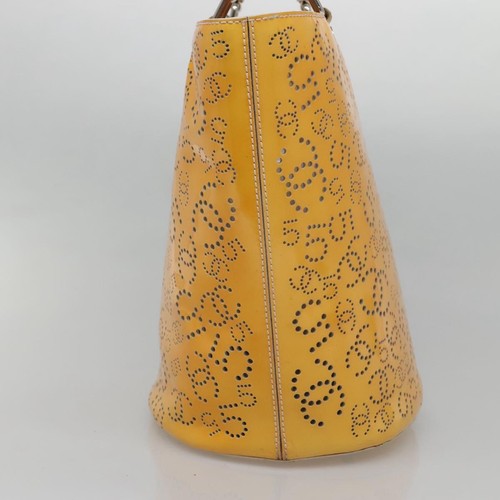 Chanel Cc No.5 Shopping Tote Perforated Patent Yellow Patent_Leather Bag - Picture 4 of 21