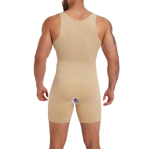 Men Full Body Shaper Sleeveless Compression Bodysuit Seamless Tummy Undershirt - Picture 19 of 26