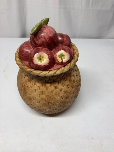 Äpfel im Korb Keksdose mit Deckel, Keramik - Bild 2 von 5