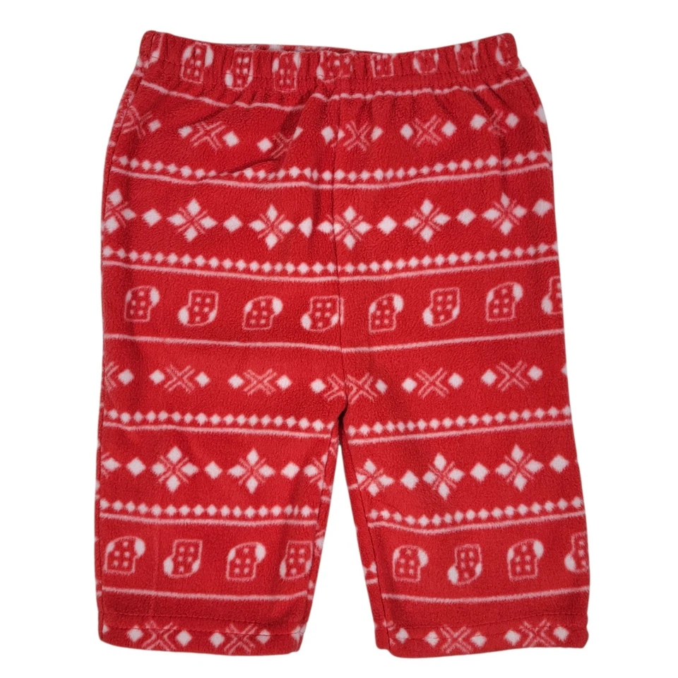 Baby Bon Bebe рождественские брюки для мальчиков размер 3/6 М красный белый флис чулок праздник - Изображение 2 из 4