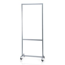 30 x 75 Aluminum Frame Mobile Barrier - Clear Dividers Floor Standing Sneeze