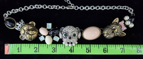Betsey Johnson Pet Shop Hunde Halskette Welpe Bulldogge Terrier silberfarben 2014 limitiert - Bild 11 von 11