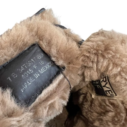 Frye Valerie Shearling lined combat boots US womens 7 black leather lace up zip - Picture 13 of 13